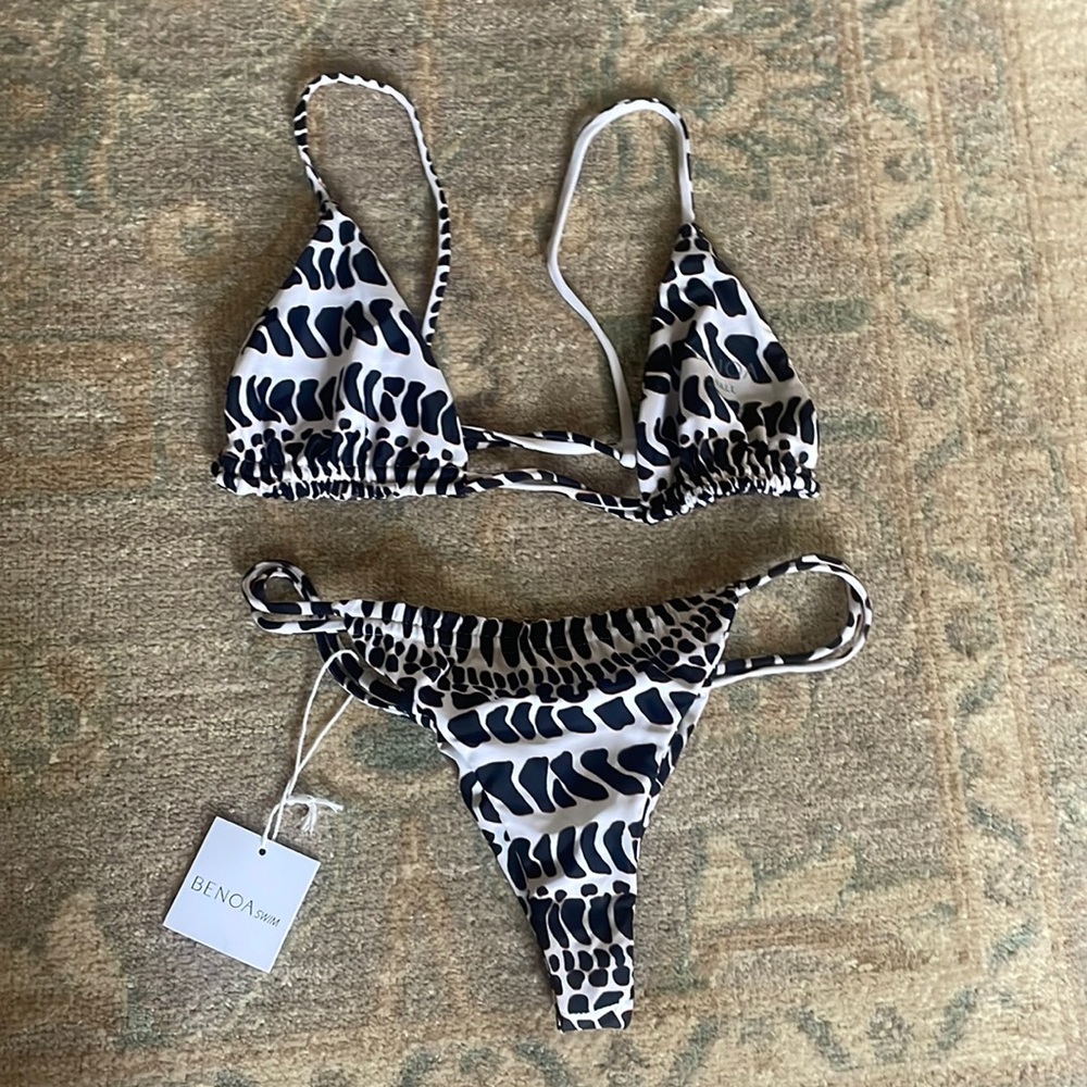 BENOA SWIM HEBREW CONE THONG BIKINI SET